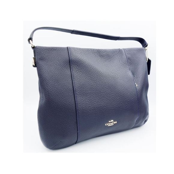 NWOT Coach Scout Hobo in Pebble Leather- Navy - Picture 1 of 6